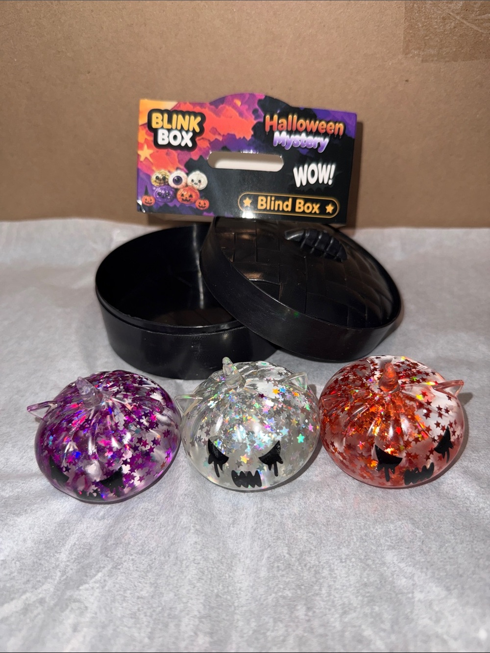 Halloween Mystery Pumpkin Blind Box - Purple, Clear, Orange Squishy